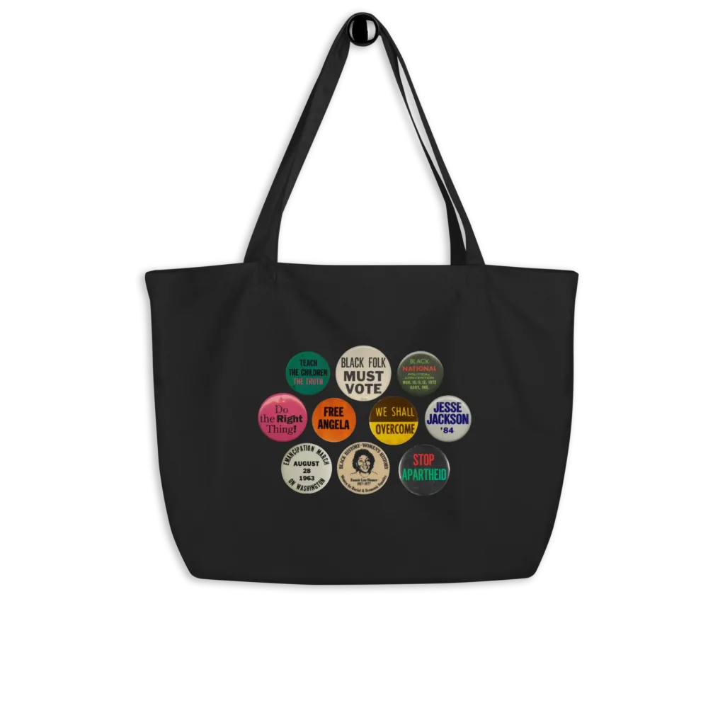Pin Your Politics! Large Tote Bag